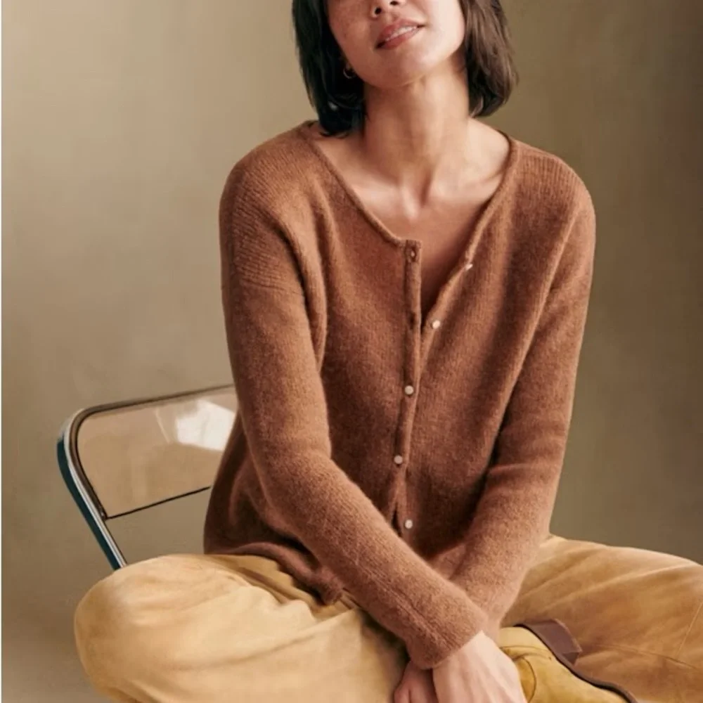 Sezane Brown Cardigan Sweater - Picture 2 of 6